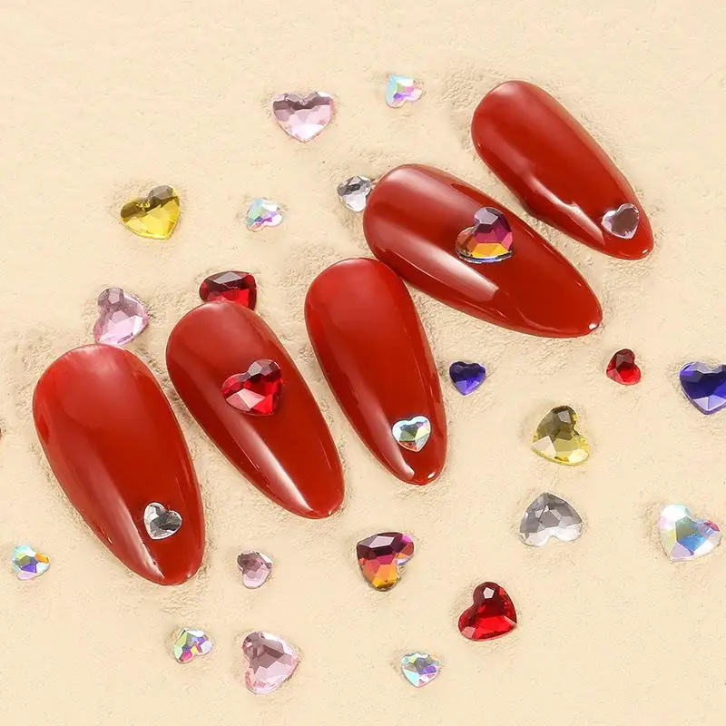 Nail Drill Jewelry Colorful Heart Drill Nail Jewelry Drill Wholesale Full Set Color Nail Beauty Nail Tools Cosmetic DN09