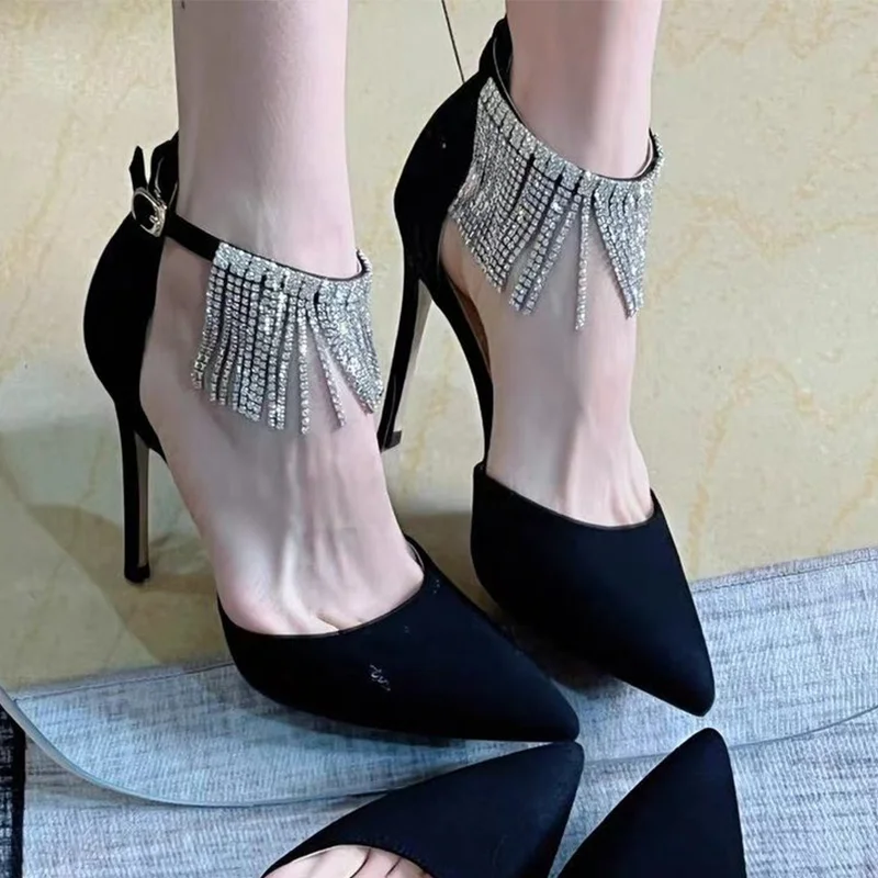 

Pointed Toe High Heels Shoes Fashion Party Women Sandals 2023 New Brand Summer Casual Slippers Slide Dress Shallow Mujer Zapatos