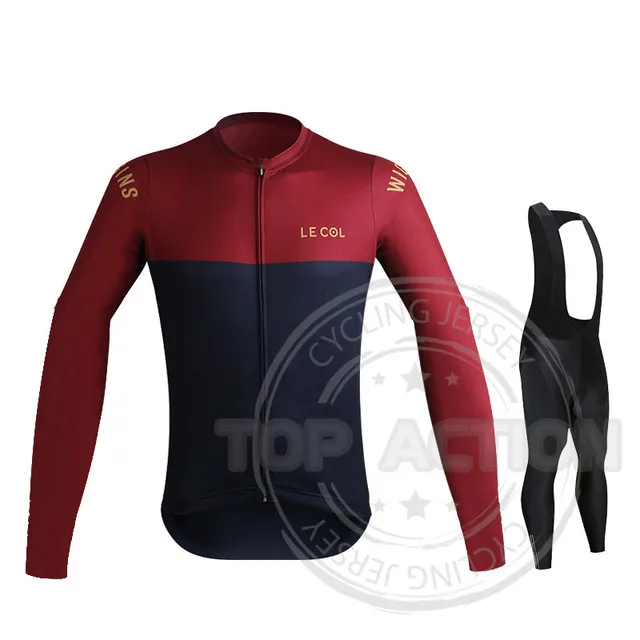 

LE COL Autumn Men's Pro Cycling Clothing Set Breathable Long Sleeve Mountain Bike Jersey Suit le col Roupa