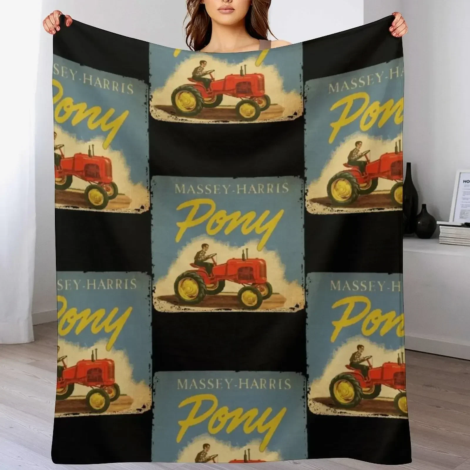 Massey Harris Pony винтажное одеяло для трактора гигантский диван-кровать постельное