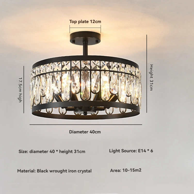 

JIAYOOR Ретро хрустальный подвесной светильник