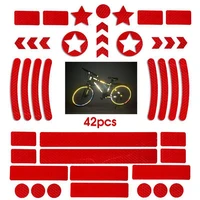 42pcs universal reflective warning stickers bike motorcycle car night safety driving honeycomb reflector strips tape signs