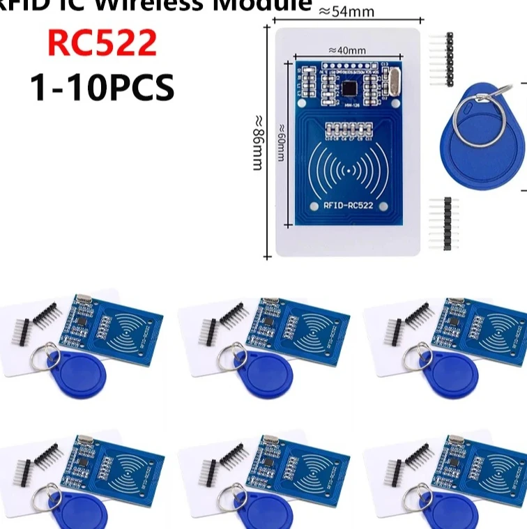 Фото Беспроводной модуль Arduino, 1-10 шт., IC-ключ, SPI-считыватель, модуль приближения IC-карты MFRC-522 RC-522, антенна RFID №3