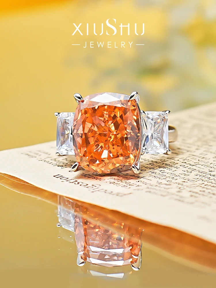 

Seiko Papalacha 925 Sterling Silver Artificial Colored Diamond Ring Set with High Carbon Diamonds, Unique Design, Versatile