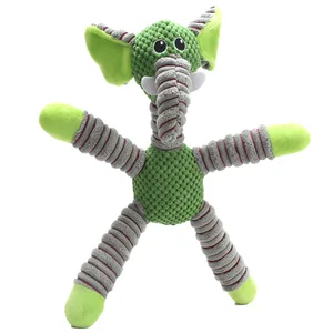 Dog Squeaky Toys Chewable Corn Velvet Elephant Bear Pig Animal Voice Toy Pet Toy