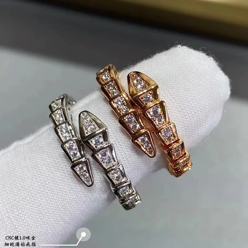 

Hot Selling 925 Sterling Silver Zircon Elastic Snake Bone Ring for Women's Fashion Luxury Brand Advanced Design Jewelry