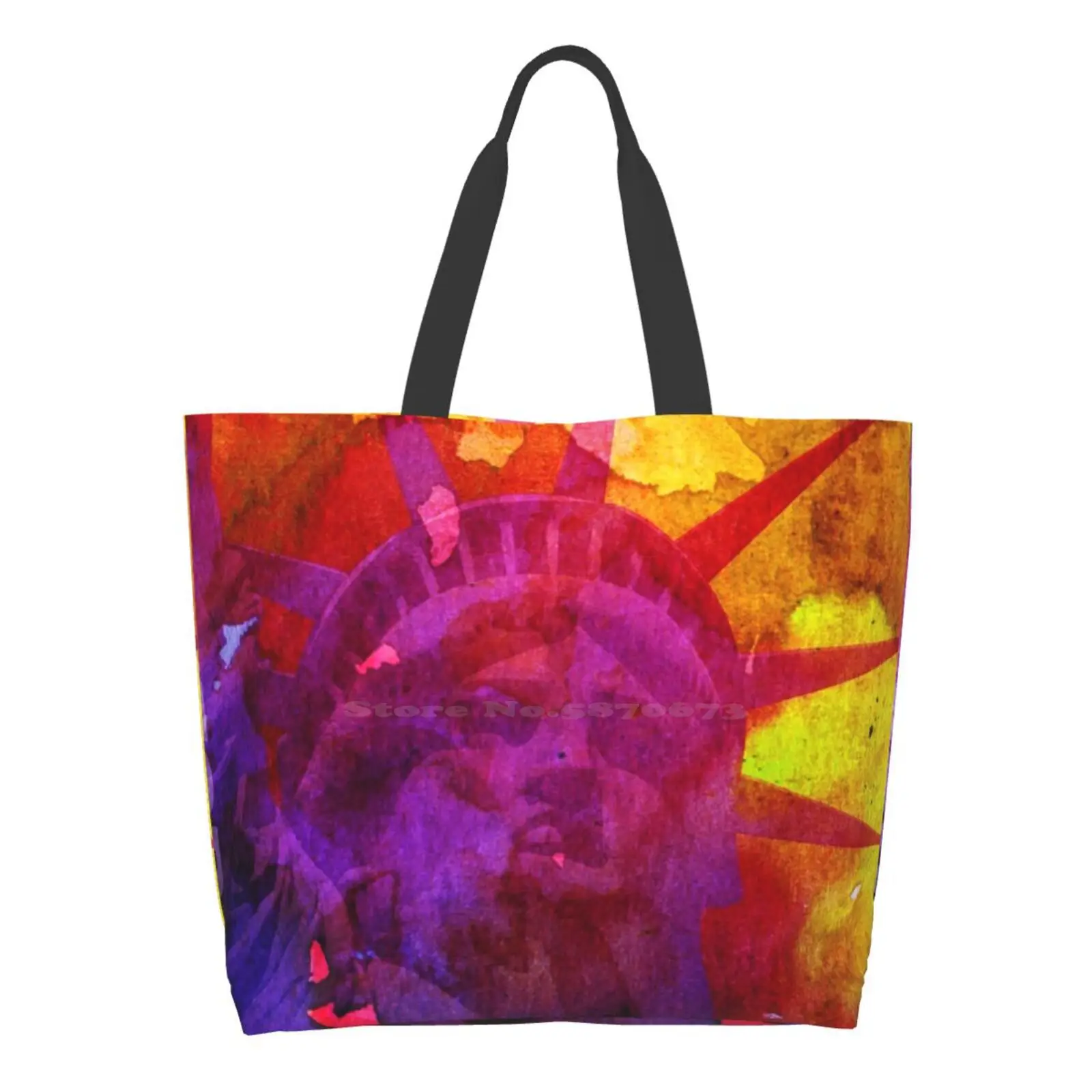 

Вместительная многоразовая сумка для покупок, большая сумка-тоут, рулон значков поп-арт культуры, талисман, герой злодей, логотип мультяшного персонажа