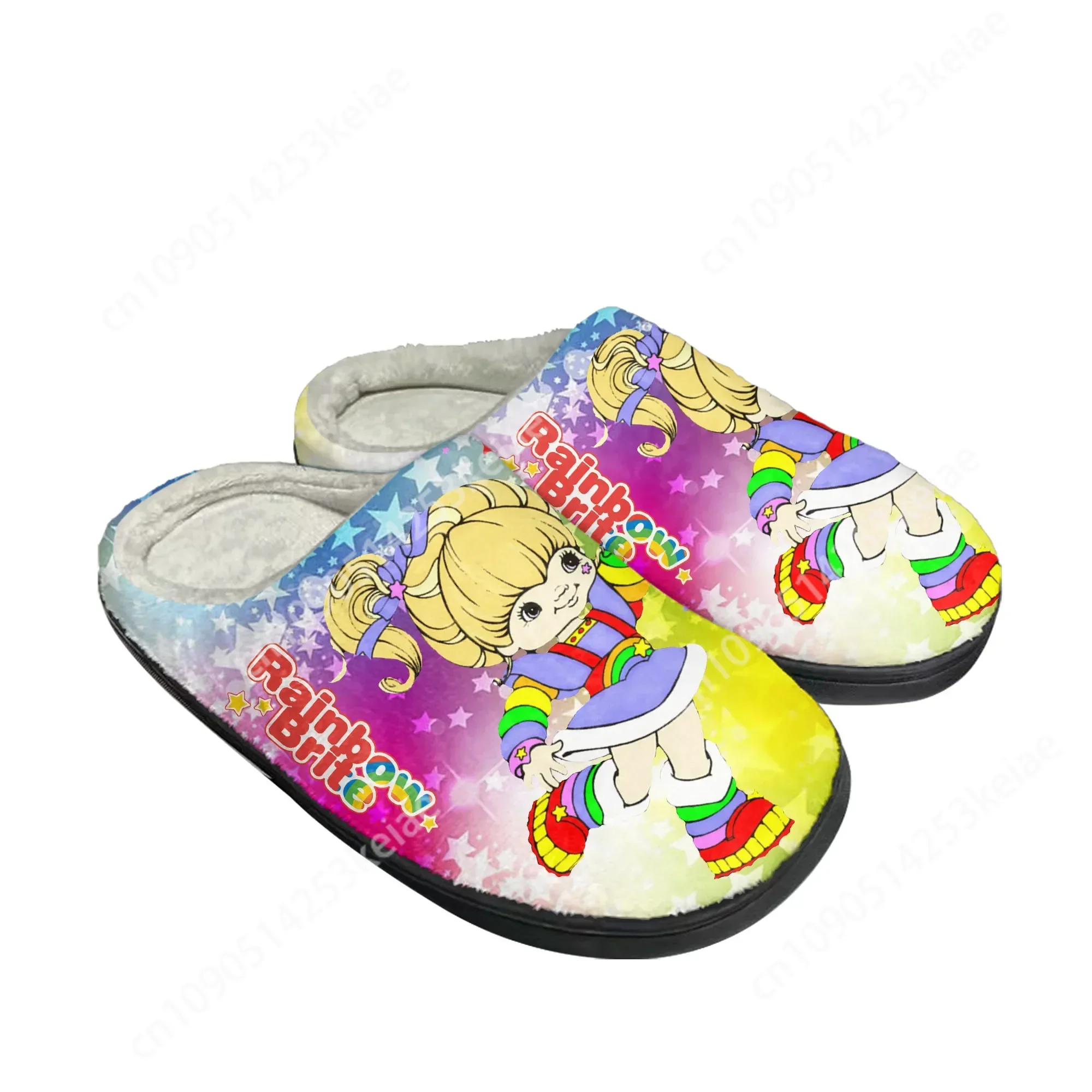 Домашние хлопковые тапочки Brite мужские и женские радужные плюшевые повседневные