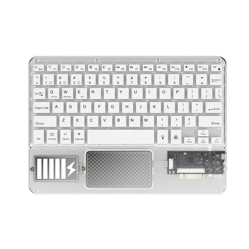 

Wireless Touch Keyboard Backlit Keyboard RGB Keypad Transparent Crystal Bluetooth Keyboard Universal For PC