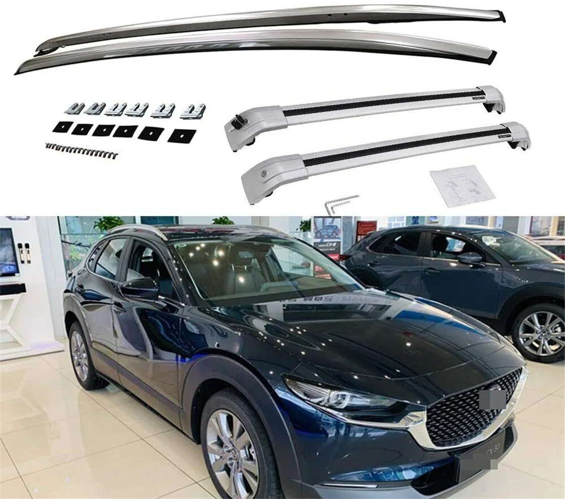 

4Pcs Aluminum Roof Rail Rack Cross Bar Crossbar Fit for Mazda CX-30 CX30 2020 2021