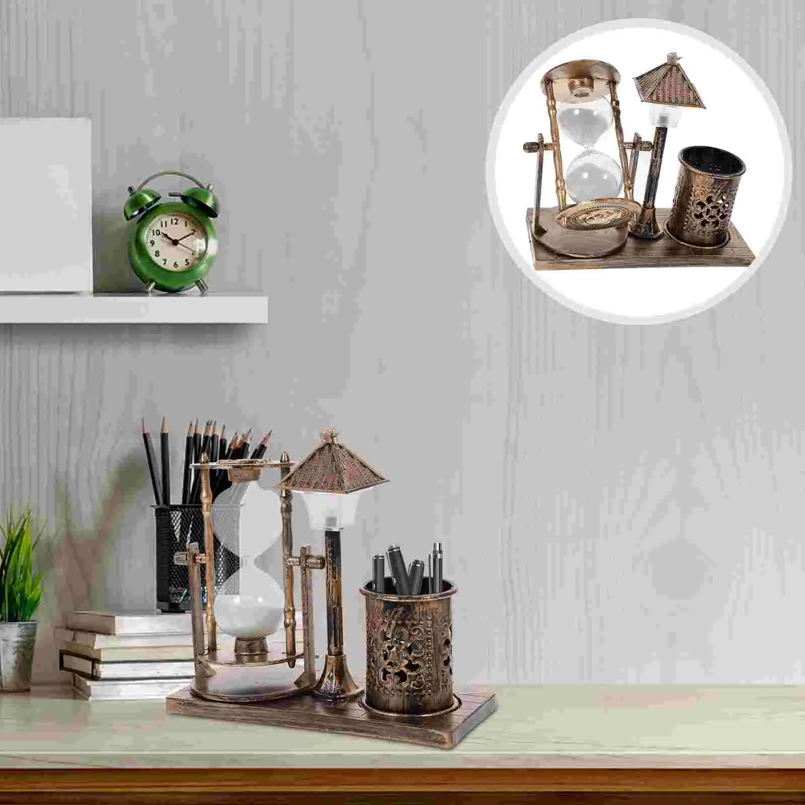 

Hourglass Sandpen Holder Lamp Desktop Decor Ledquicksand Street Ornamenttimer