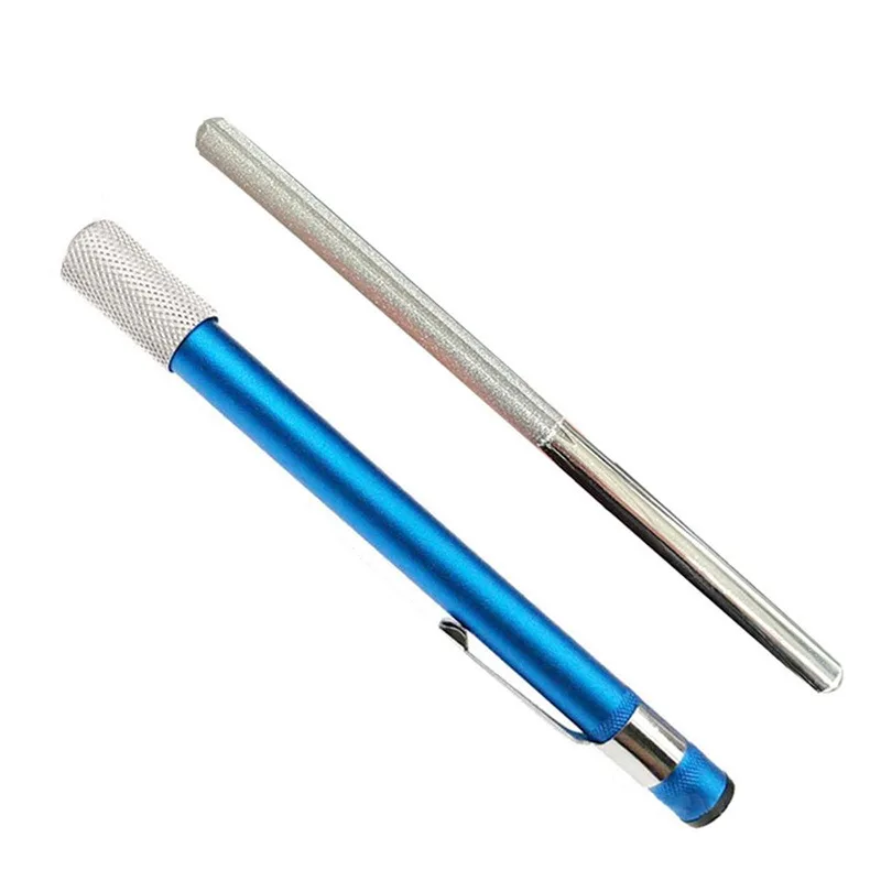 2 Heads Diamond Plated Carbon Steel Grind Stone Kitchen Knives Accessories Outdoor Tools Multi Purpose Pen Shape Knife Sharpener