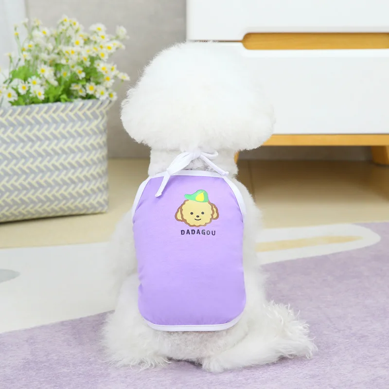 

Pet Clothes Spring and Summer Thin Section Five-color Sling Plus Saliva Towel Chihuahua Corgi Schnauzer Small Medium Dog Clothes