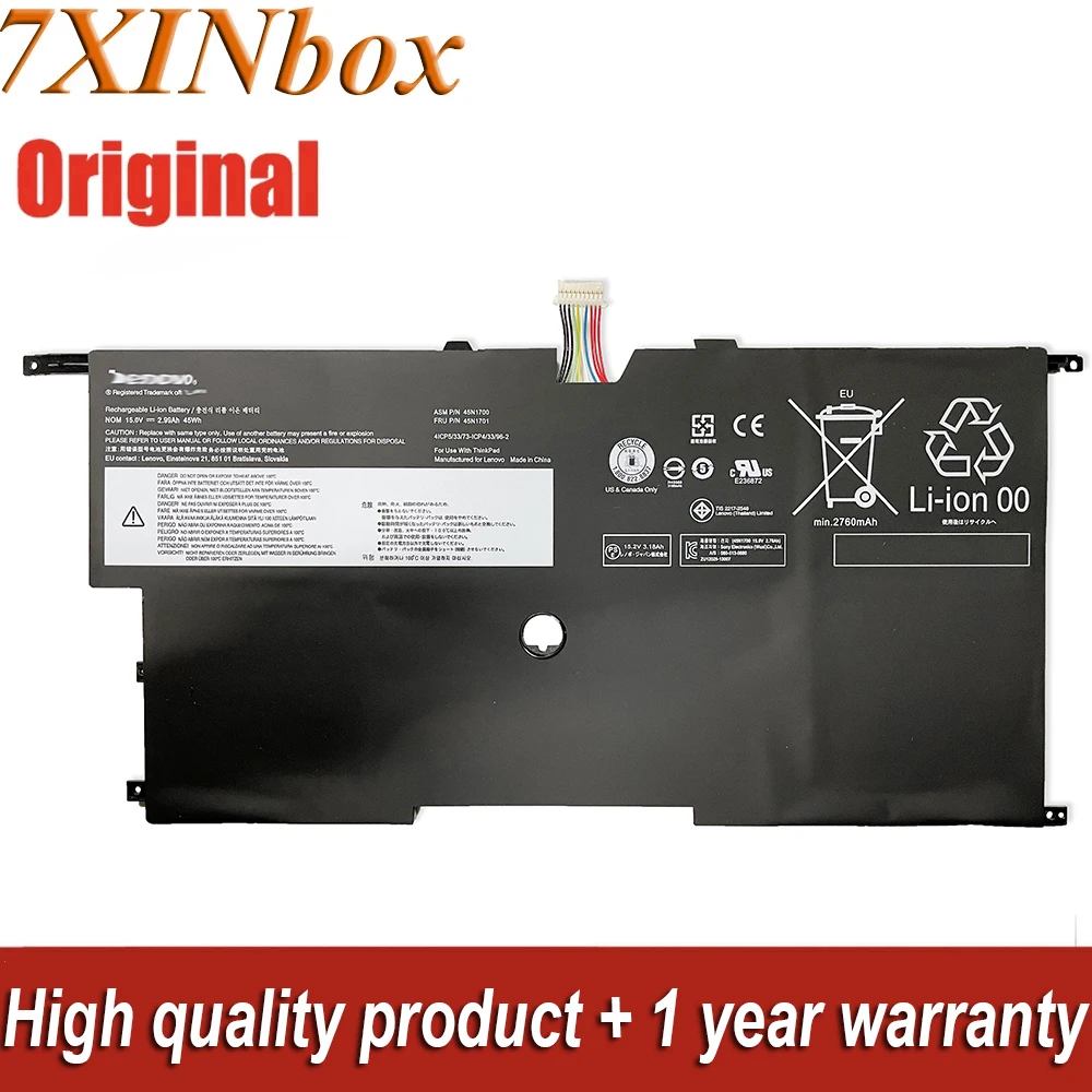 

Аккумулятор для ноутбука Lenovo ThinkPad X1 Carbon Gen 3 X1C 2 20A7 20A8 версия 15,0, 2014 в, 45 Вт/ч, 45N1700 00HW003