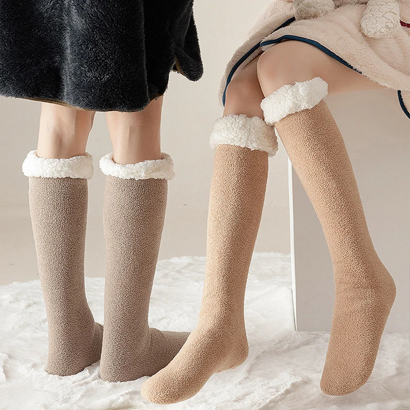 Winter Long Stockings Thermal Socks For Women Non-slip Thicken Warm Socks Cold-resistant Snow Socks Christmas Socks Kawaii Gift