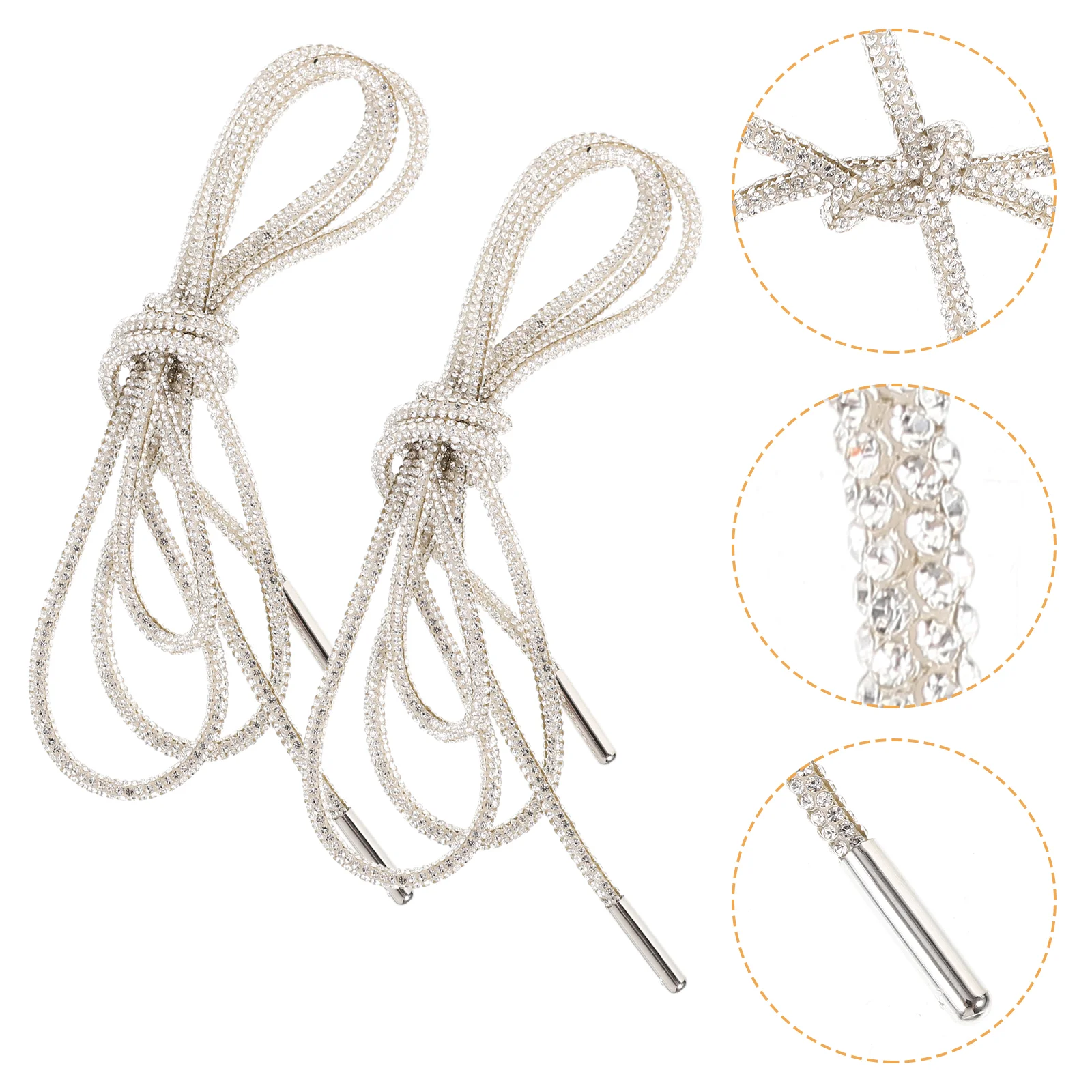 

Casual Shoelaces Glitter Sneaker Drawstring Rhinestone Plus Cotton Rope Glue White Sneakers