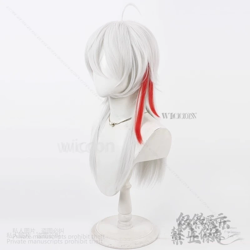 Аниме игра Wuthering Waves Zani костюм серебряный косплей белый блики красные волосы