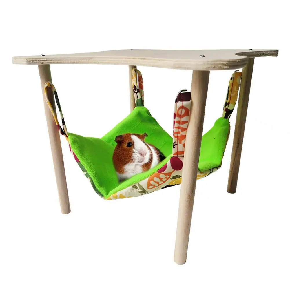 

Small Animal Play Toy Durable Wooden Stand Small Pet Hammock Soft Comfort for Birds Guinea Pigs More Safe Small Pet Space
