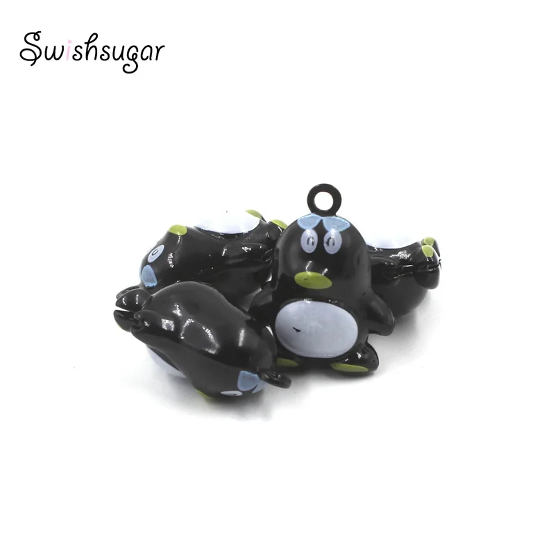 Metal Cartoon Animal Penguin Jingle Bell Charms For Pendant Keychain Necklace Bracelet Bag Hanging Jewelry Findings Accessories