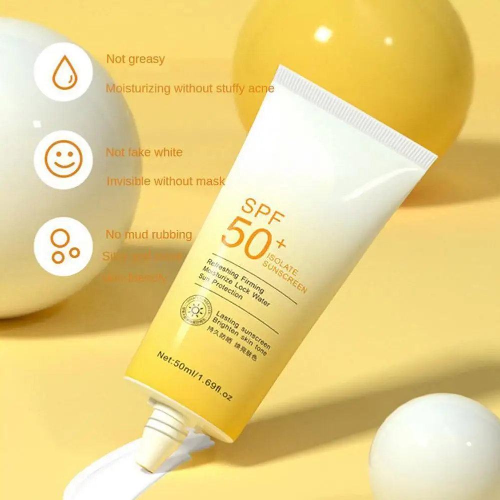 

SPF50+Facial Sunscreen UV Protection Sunblock Skin Cream Cream Oil Sun Care Protective Control Skin New Moisturizer Whiteni R2J7