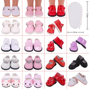 Imported Doll Causal Shoes 5 Cm Buckle PU Shoes For 14 Inch American Doll&BJD EXO Cotton Doll 30-33cm Paola R