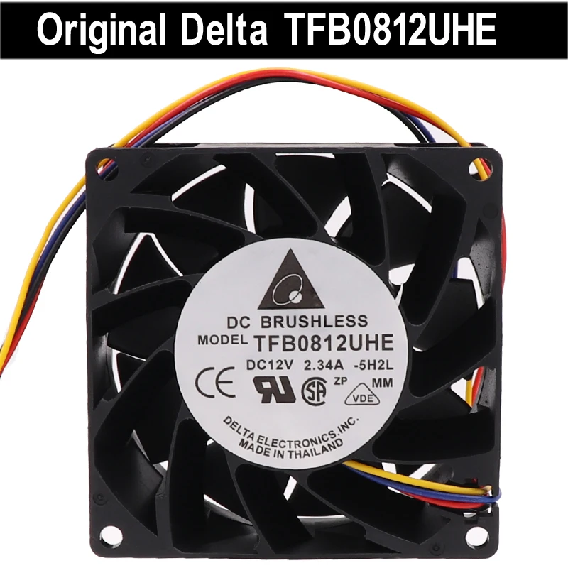 Охлаждающий вентилятор для Delta TFB0812UHE -5H2L 80 мм DC 12 В 2.34A инвертор квадратный осевой