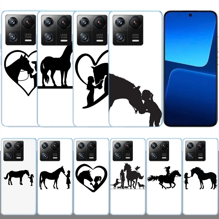 Black Shadow Horse Clear Luxury для Xiaomi Poco X5 Pro X4 GT X3 NFC F3 F2 F1 M5 M4 M3 M2 Mi Note 10 A2 Lite CC9 CC9E A3 Phone Co