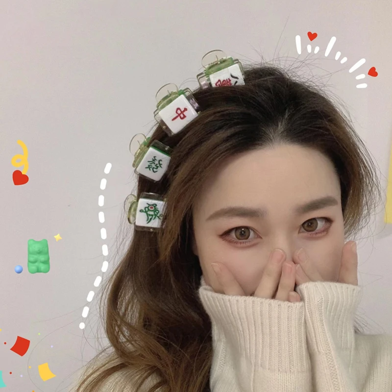 

1Pcs Chinese Mahjong Pattern Hairpins for Women Girl Creative Interesting Mahjong Hair Claws Cartoon Hair Clips Hair Accessories