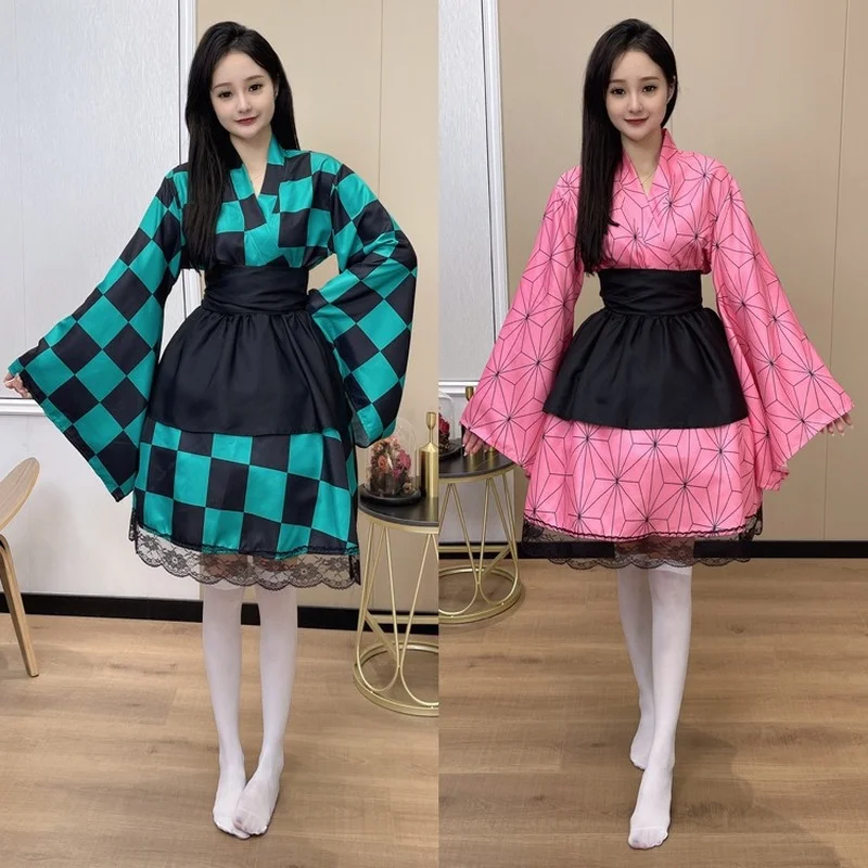 

Demon Slayer Kamado Tanjirou Kamado Nezuko Cosplay Halloween Anime Games Novelty Costume Bathrobe Cape Pajamas