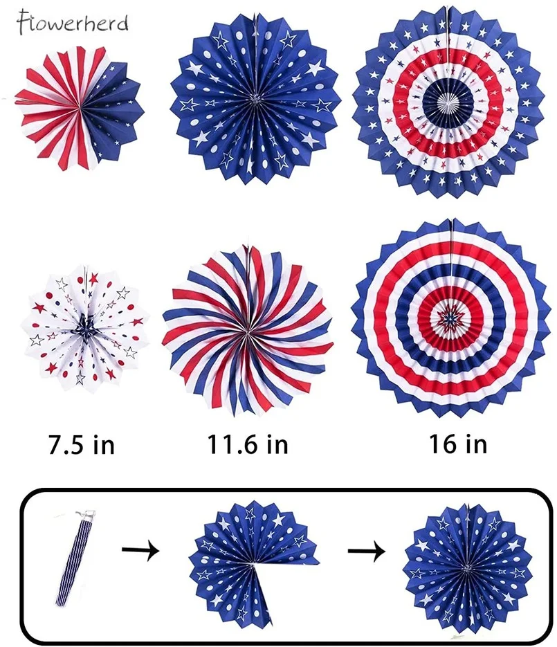 Patriotic Decoration Set 34 PACK American Independence Day Party Supplies Latex Confetti Balloon 4th of July Party Decorations images - 6