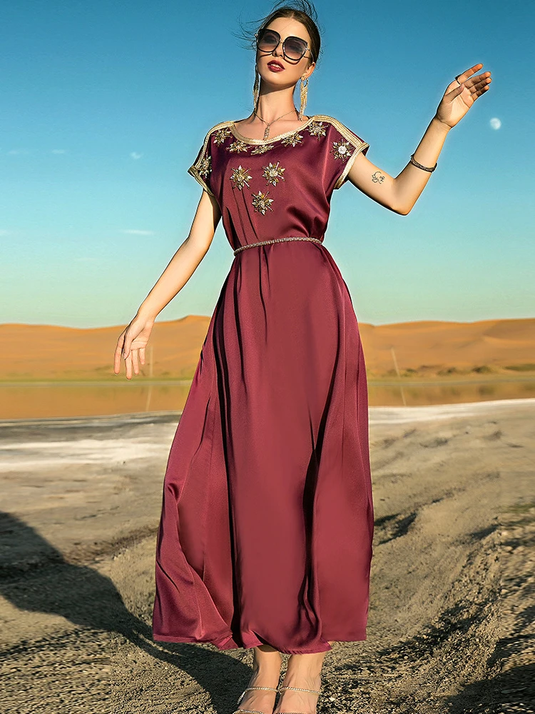 

High Quality Luxury Evening Abayas for Women Muslim Long Dresses Dubai 2022 Arabic Hijab Designer Modest Clothes Turkish Outfits