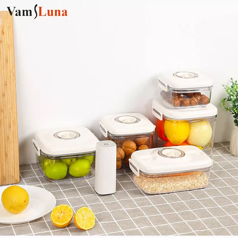 

Rectangle Square Vacuum Container Different Capacity Vacuum Sealer Box Kitchen Storage Fresh Food Keeping Box