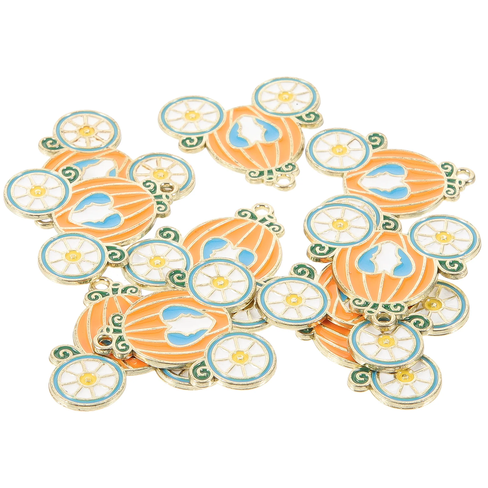 

10 Pcs Pumpkin Carriage Creative Keychains Keys Bag Pendant Alloy Hanging Ornament