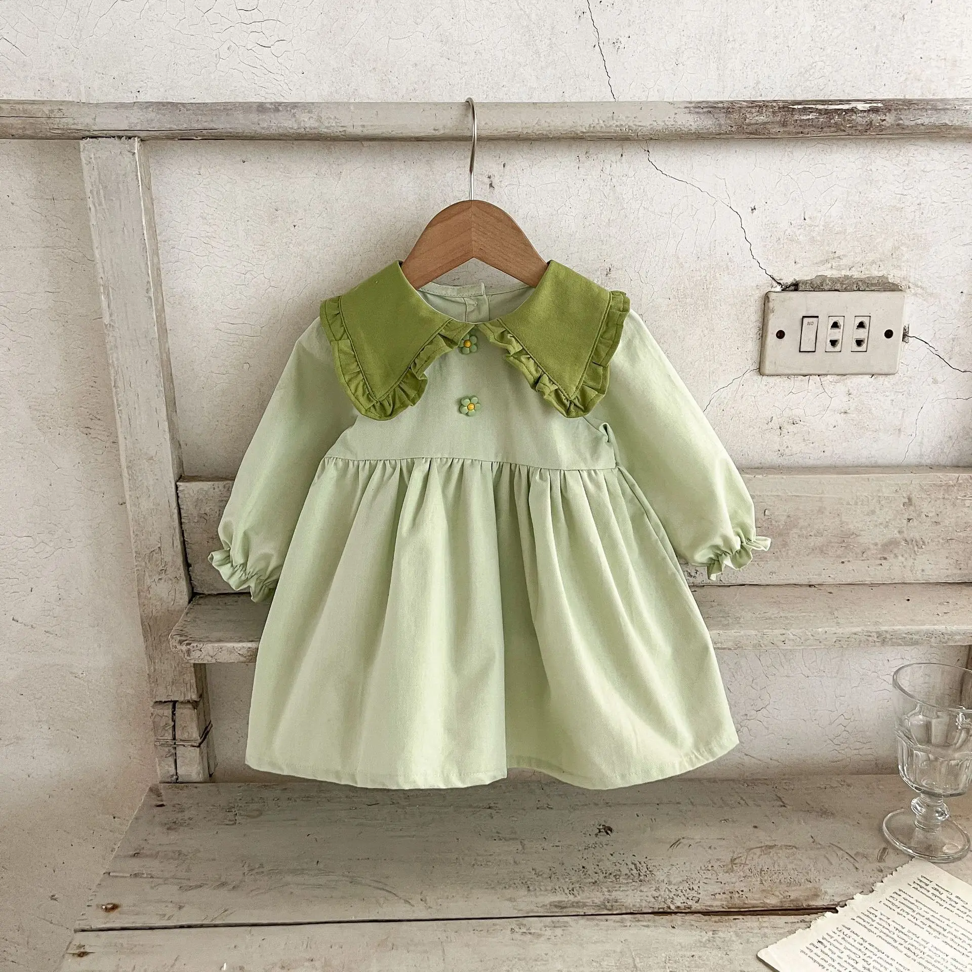 

Girl Newborn Baby Dress Spring Summer Toddler Kids Floral Ruffles Long Sleeve Dresses Children's Costumes Clothing