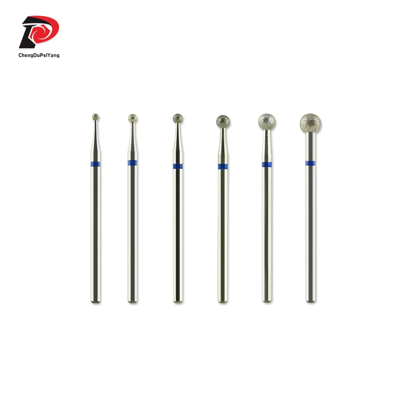 Алмазные биты в форме шара бриллиантовые фрезы для маникюра среднего размера