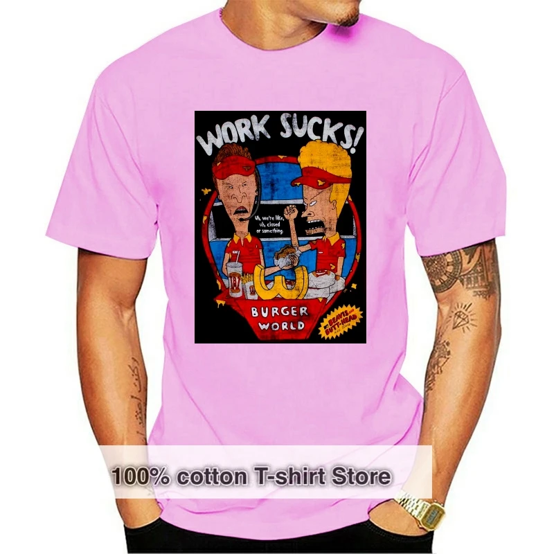 

Футболка серого цвета с надписью Beavis и Butthead Work отстой