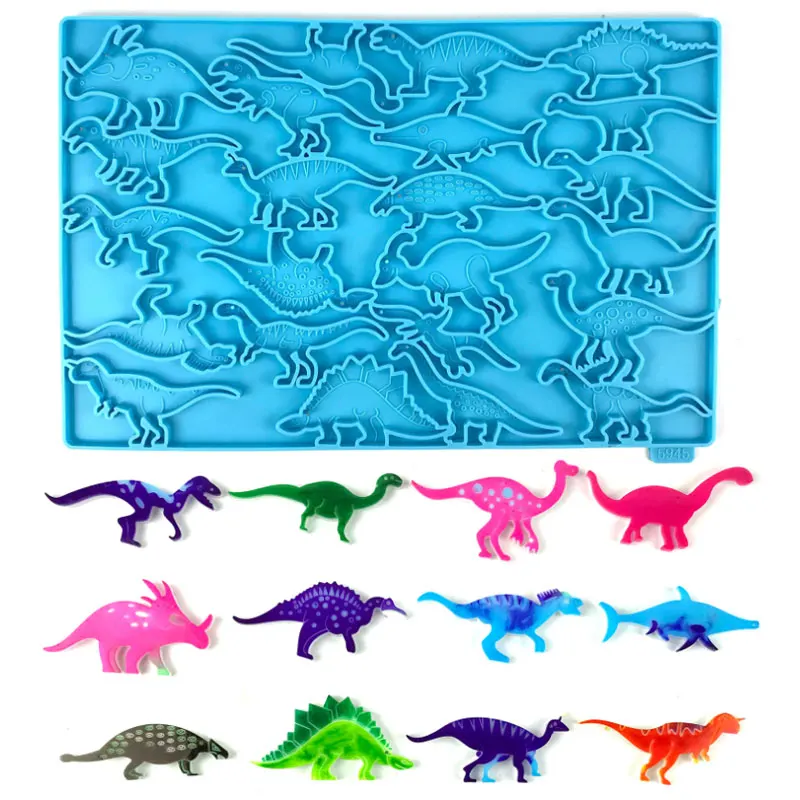 

Various Dinosaur Shape Keychain Epoxy Resin Mould DIY Dinosaur Paradise Jewelry Pendant Resin Silicone Mould Craft Tools