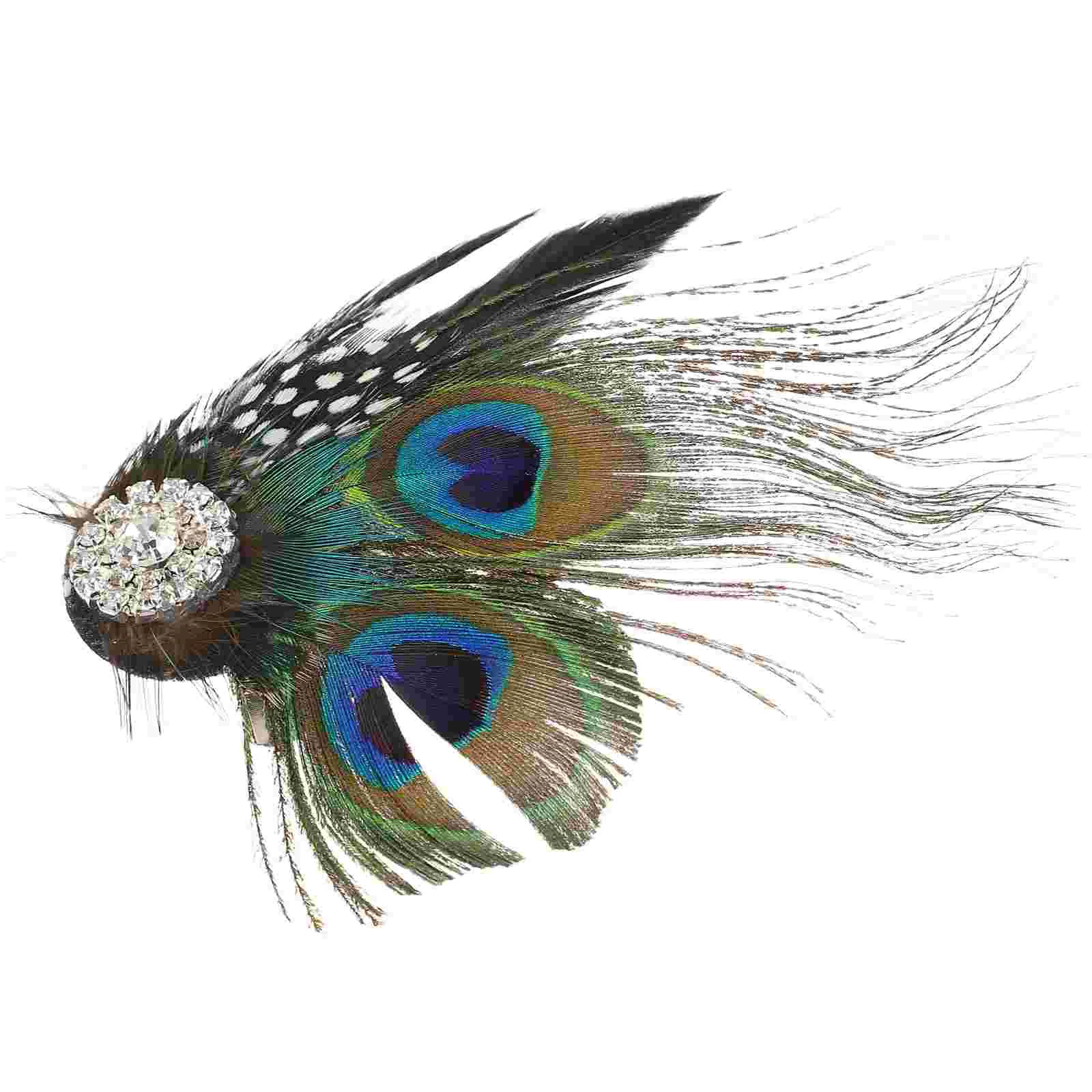 

Headgear Miss Wedding Headband Christmas Hair Clips U154-1 Beautiful Peacock Decor Pin