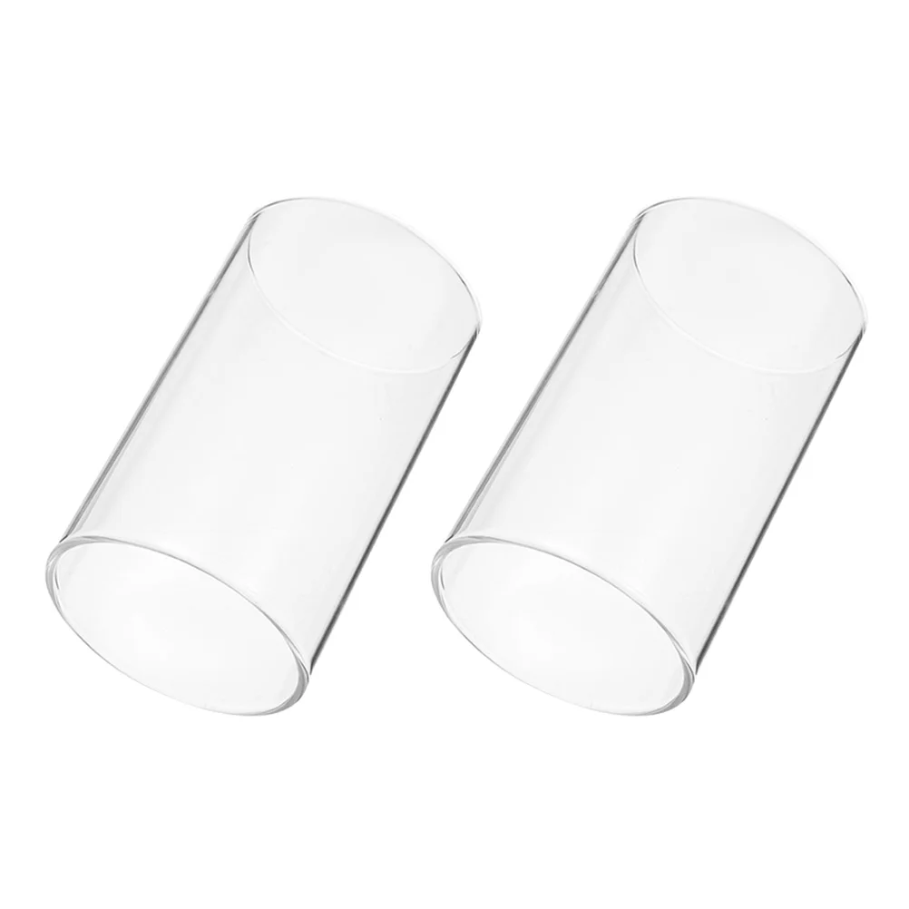 

Glass Holder Chimney Shade Cover Lamp Tube Holders Open Clear Pillar Dome Ended Cylinder Taper Transparent Decorative