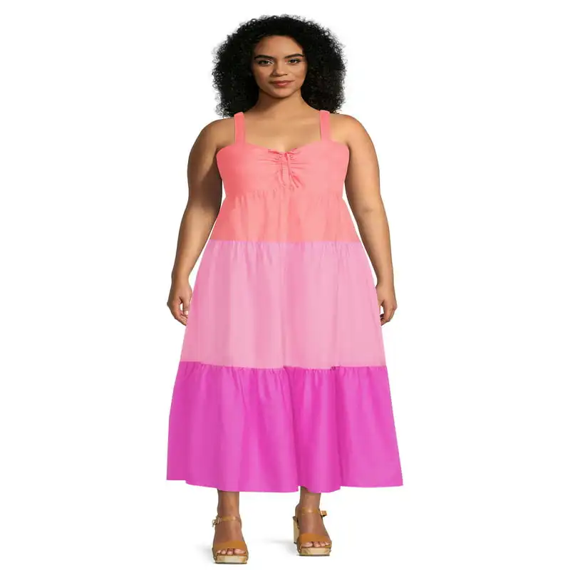 

Women`s Plus Size Tiered Maxi Dress