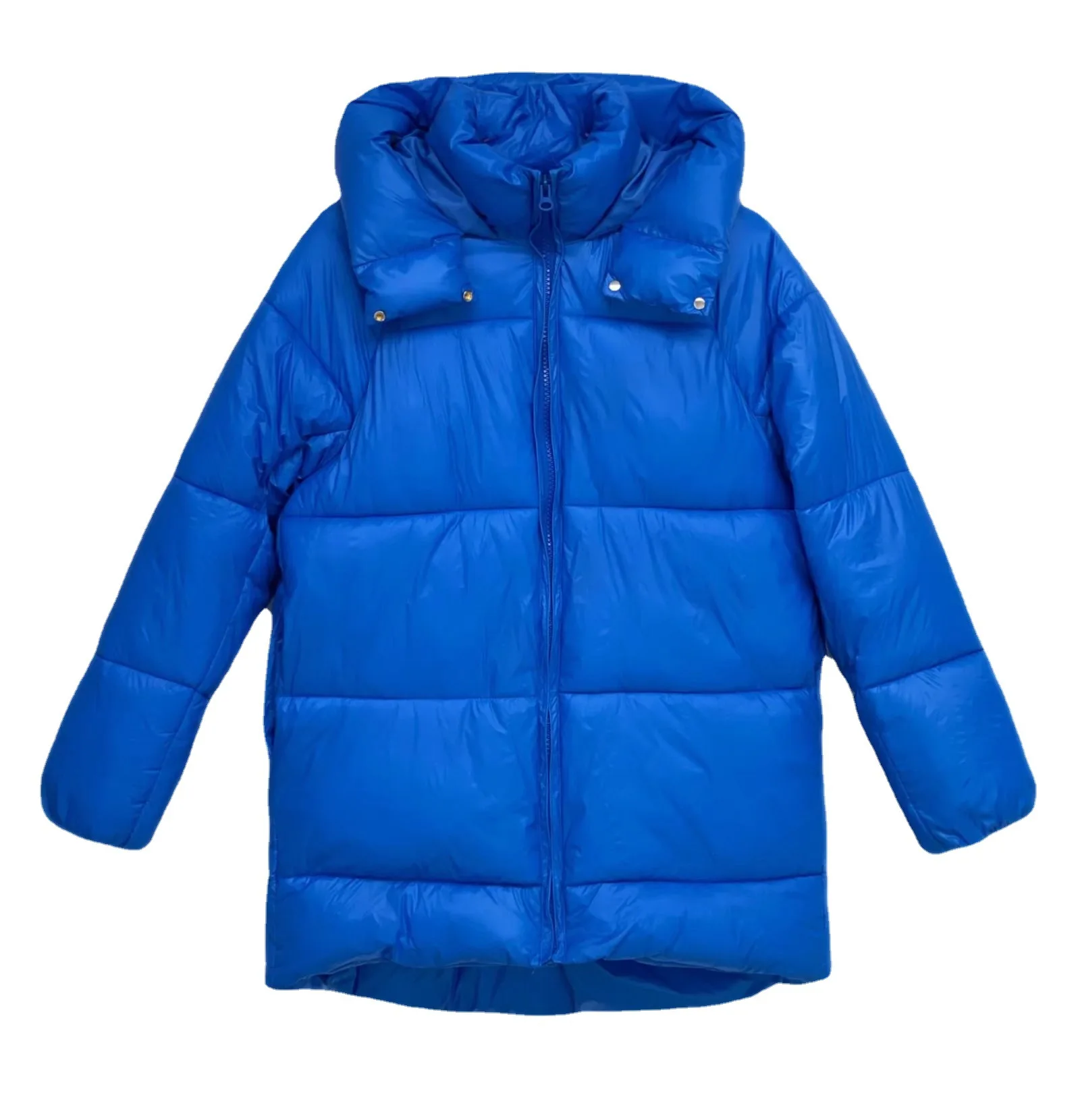 High Quality Women Winter New Apple Green Colored Lazy Wind Mid-Length Loose Down Padded Coat Parker