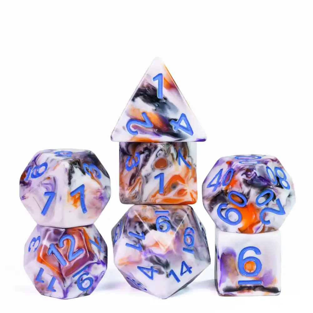 

Poludie 7Pcs/Set Resin Dice Set D4 D6 D8 D10 D% D12 D20 Polyhedral Dice for WarHammer Role Playing Board Game RPG D&D MTG