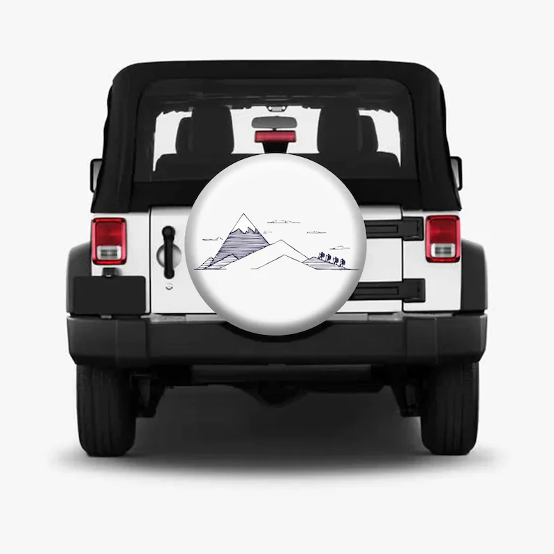 

Spare Tire Cover, Car Decoration For Mountaineering Enthusiasts, Jeep Wrangler SUV RV Tire Cover, Personalized Custom Tire Cover