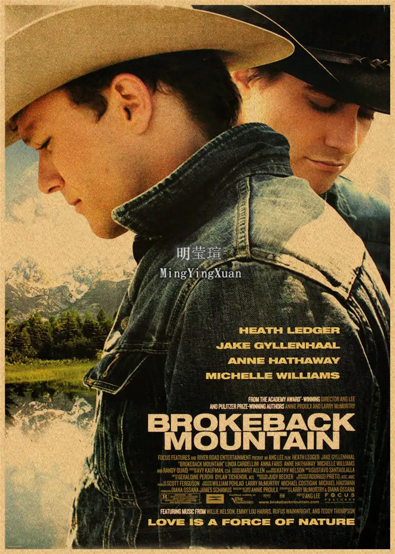 

Классический Романтический постер из фильма Brokeback Mountain, фотобумага из крафт-бумаги, искусство, живопись, наклейки для кабинета в спальне 4K HD