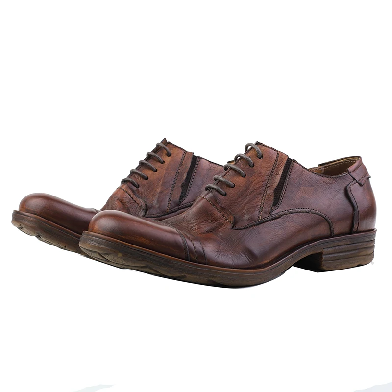 

European/American Genuine Leather Retro Beef Tendon Bottom Tooling Leather Shoes Handmade Old Rough Soft Bottom Casual Shoe Male