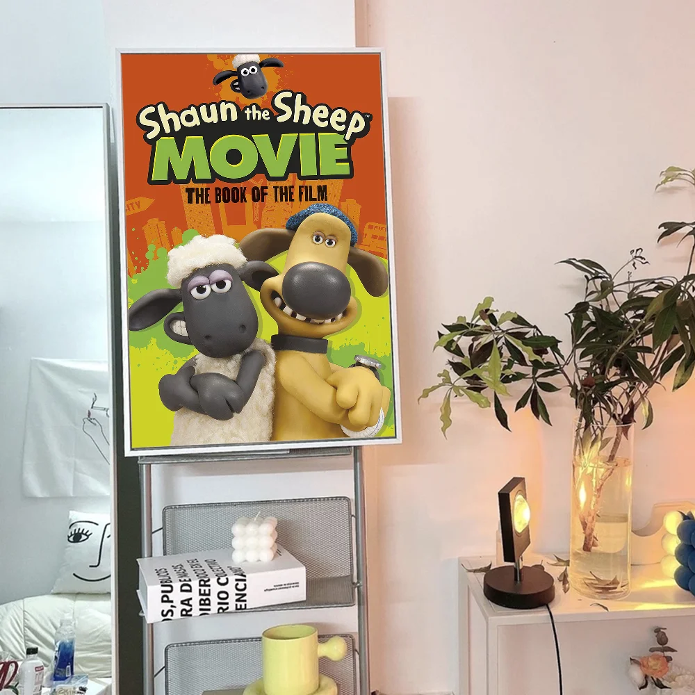 Shaun The Lamb Whitepaper Poster Retro Kraft Paper Sticker DIY Room Bar Cafe Vintage Decorative Painting