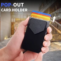 aluminum card holder rfid credit card holder automatic push box bank card box smart quick release women wallet mini car package
