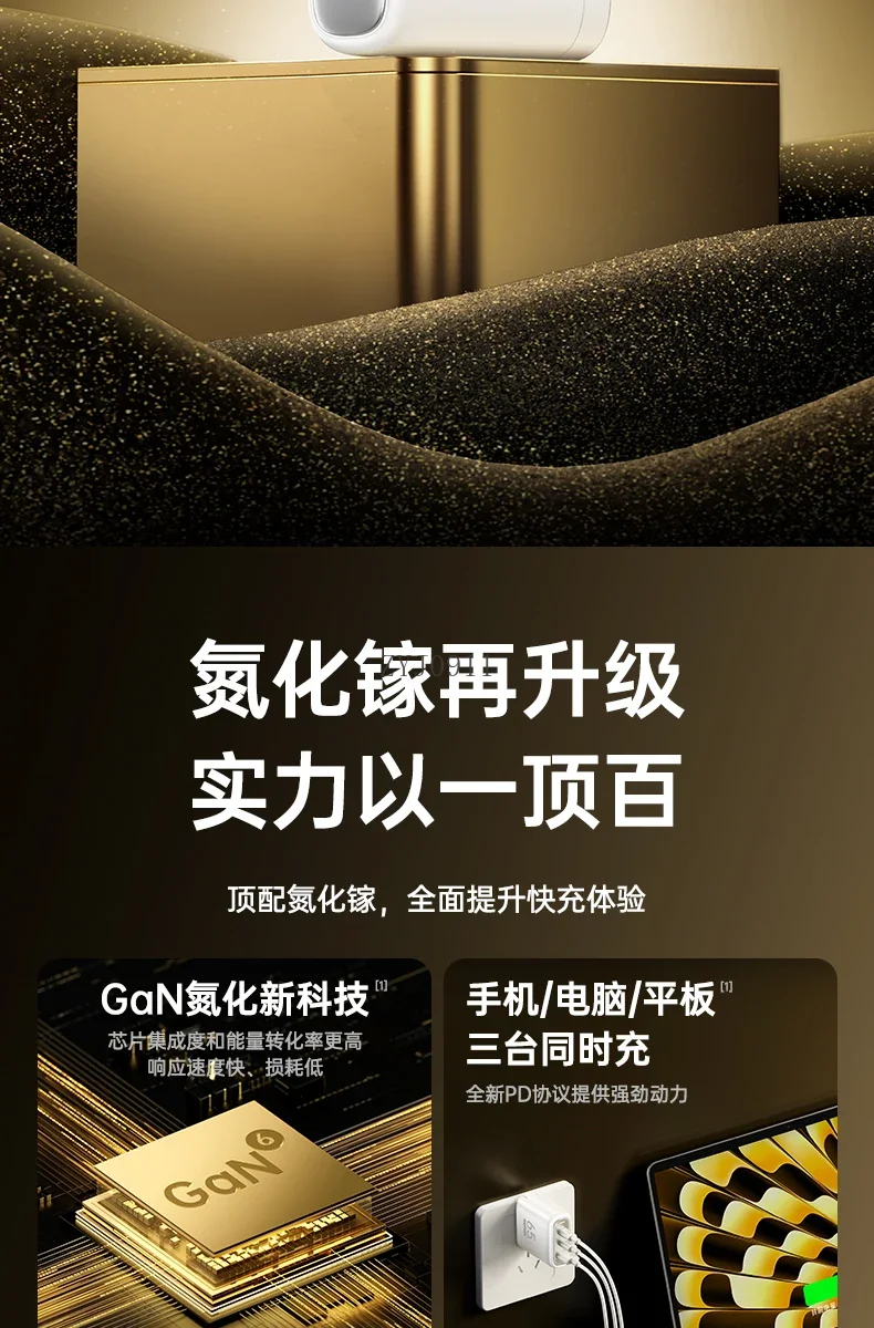 * Зарядное устройство из нитрида галлия 65 Вт разъем Typeec USB-C многопортовый ноутбук