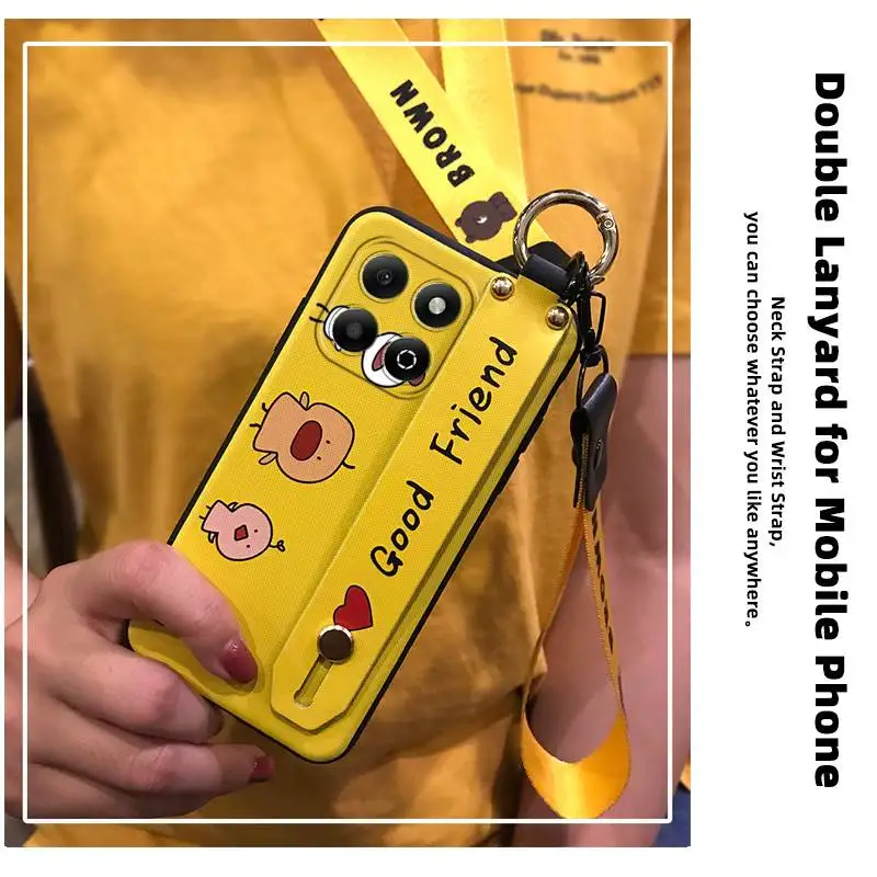 Модный дизайн противоударный телефон для Honor X6b ремешок на запястье чехол