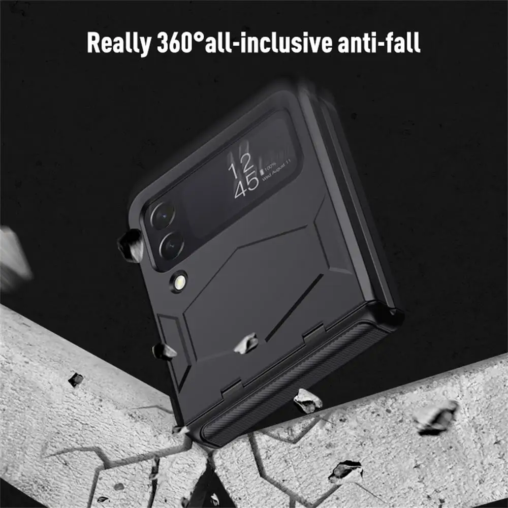 For Samsung Galaxy Z Flip 4 3 Case Luxury Skin-friendly Matte Folding Hinge All-inclusive Shockproof Protection Hard Back Cover